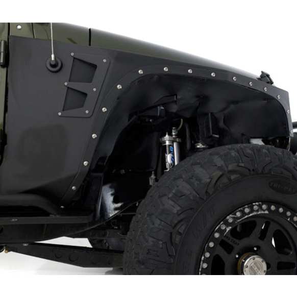 76880 Front, Driver and Passenger Side Fender Flares, Powdercoated Black XRC Armor Series
