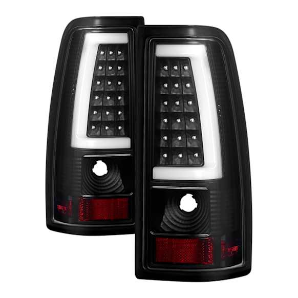 9038761 Driver and Passenger Side LED Tail Light, With bulb(s), Clear Lens, Black Interior, xTune Version 3 Series