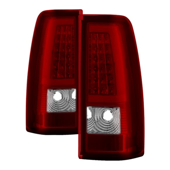 9038792 Driver and Passenger Side LED Tail Light, With bulb(s), Clear & Red Lens, xTune Version 3 Series
