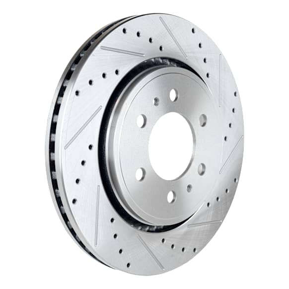 2012 Ford F-150 XLT - Front, Driver or Passenger Side Brake Disc, Cross-drilled and Slotted, Vented, 6 Lugs, 350.01 mm, 3.7L 6Cyl, Pro-Line Series