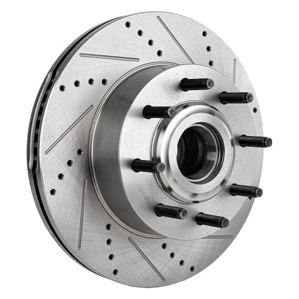 2013 Ford F-250 Super Duty Lariat - Front, Driver or Passenger Side Brake Disc, Cross-drilled and Slotted, Vented, 8 Lugs, 363 mm, RWD,  Fr 10/22/12, 6.2L 8Cyl, Pro-Line Series