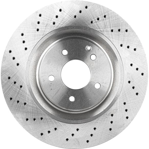 Front, Driver or Passenger Side Brake Disc, Natural Finish, Plain Surface, Vented, 5 Lugs, 344.93 mm, Pro-Line Series