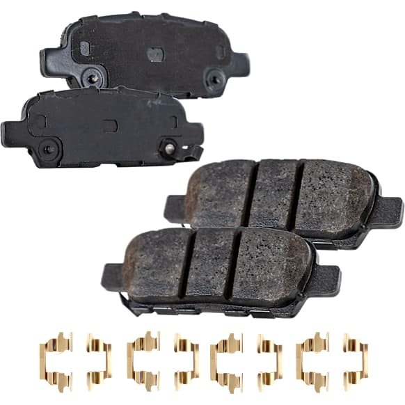 Rear Brake Pad Set, 2-Wheel Set, Ceramic, Hardware Includes (8) Pieces Pad Locating Clip, Pro-Line Series