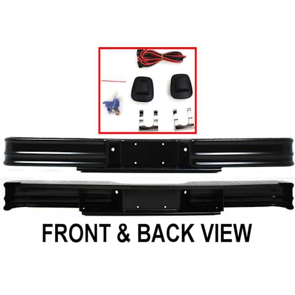 20000 Step Bumper, Painted Black Face Bar Only; Without pad provision Without mounting bracket(s)