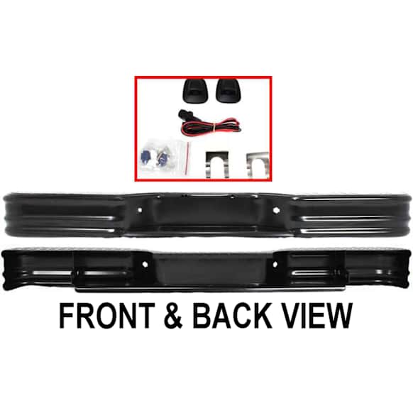 61000 Step Bumper, Painted Black Face Bar Only; Without pad provision Without mounting bracket(s)