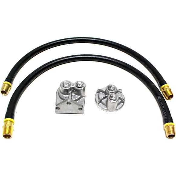 1113 Oil Filter Relocation Kit - Polished, Aluminum, Single oil filter, Direct Fit