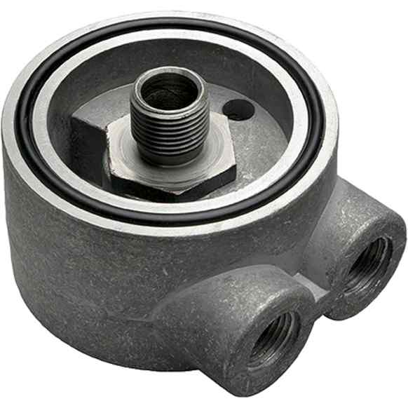 1327 Oil Filter Adapter - Natural, Aluminum, Direct Fit