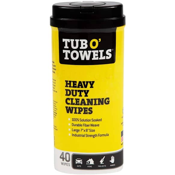 TW40 Universal Hand Cleaner, Heavy Duty Cleaning Wipes, 7 x 8 in. Large Moist Wipes, 40 Counts per Tub