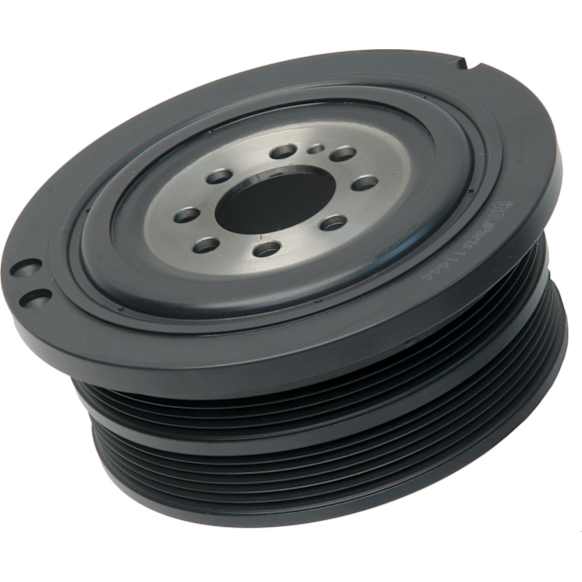 11237568345 Series Crankshaft Pulley - Black, Elastomer and Steel, Multi-groove, Direct Fit, Sold Individually