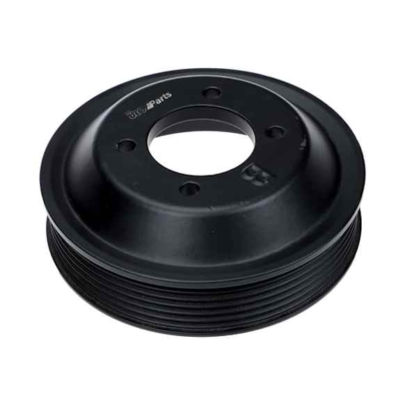 2002 BMW X5 - Water Pump Pulley, Mfrbodycodename : E53, 6-Groove Pulley, Serpentine, Black, Aluminum, Sold Individually, APA/URO Parts Water Pump Pulley