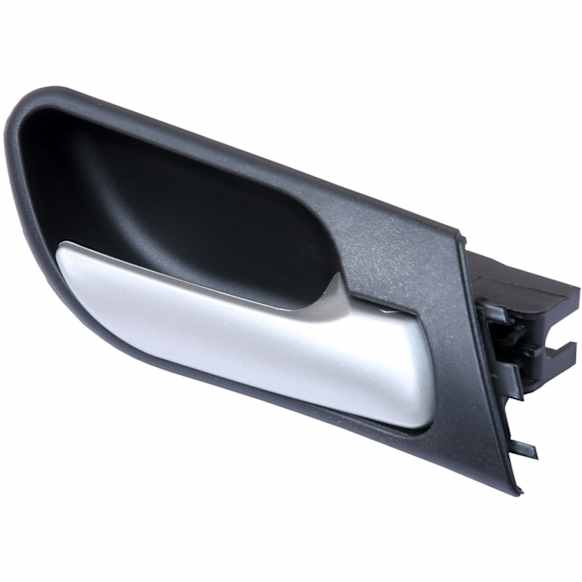 51418408566 Front, Passenger Side Chrome Lever with Black Bezel Interior Door Handle, Without Door Lock Hole, APA/URO Parts Interior Door Handle
