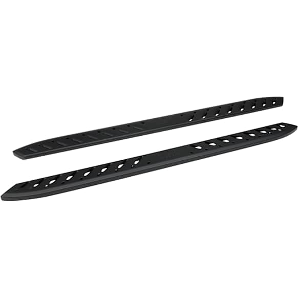 28-81015 Running Boards, Powdercoated Textured Black, Steel, 79 in. Length, Includes Molded Bracket Covers, Mounting Hardware Included, Crew Cab Pickup, Thrasher Series