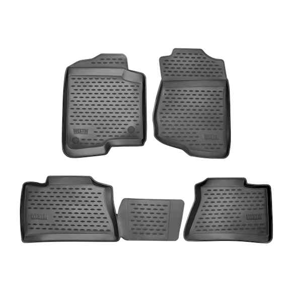 74-24-41030 Front and Rear Profile Series Molded Floor Liner, Black Made of Rubberized Polymer