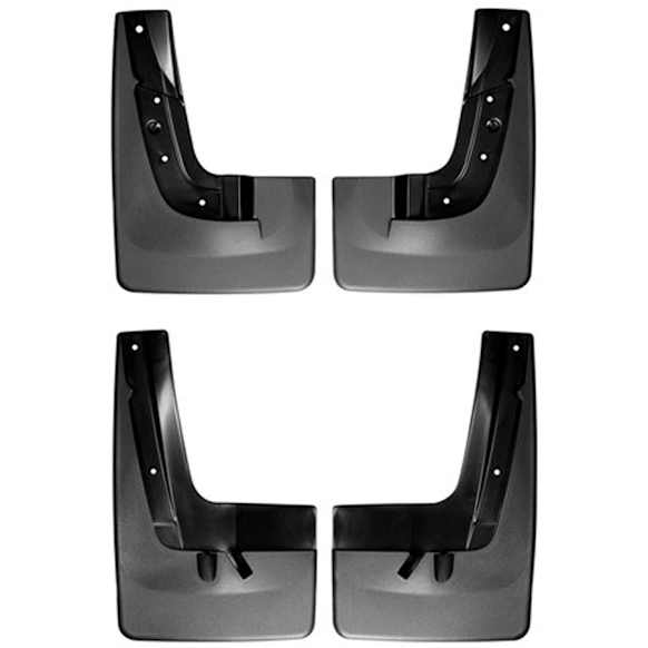 110043-120043 Front and Rear, Driver and Passenger Side Mud Flaps, Black, Plastic, DigitalFit Series