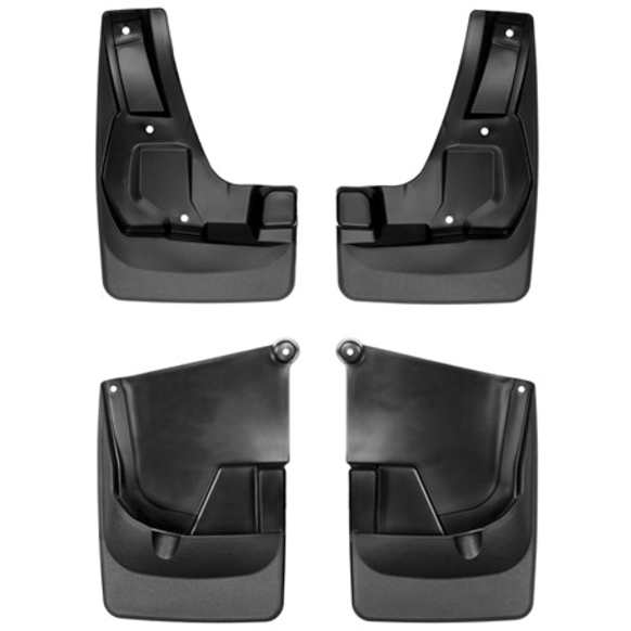 110057-120057 Front and Rear, Driver and Passenger Side Mud Flaps, Black, Plastic, DigitalFit Series