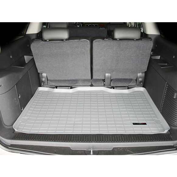2009 GMC Yukon - Cargo Mat, Gray, Molded Cargo Liner, Sport Utility, Behind 3rd Row Seating, Made of Thermoplastic
