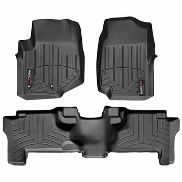 44007-1-2 Front and Rear FloorLiner Series Molded Floor Liner, Black Made of Rubberized Thermoplastic Polyolefins