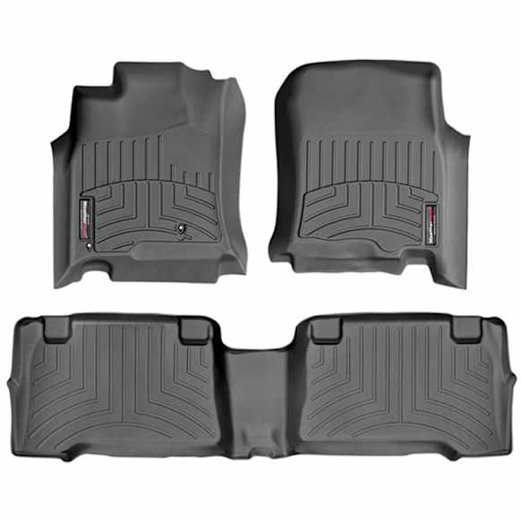 44011-1-2 Front and Rear FloorLiner Series Molded Floor Liner, Black Made of Rubberized Thermoplastic Polyolefins