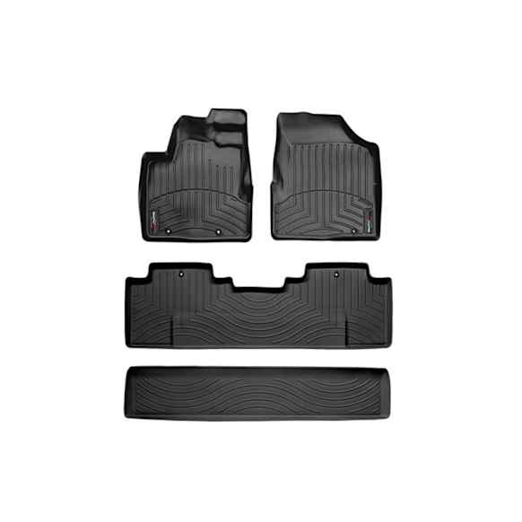 2007 Honda Ridgeline - FloorLiner Series, Black, Front and Rear, Molded Floor Liner, Crew Cab Pickup, Made of Rubberized Thermoplastic Polyolefins