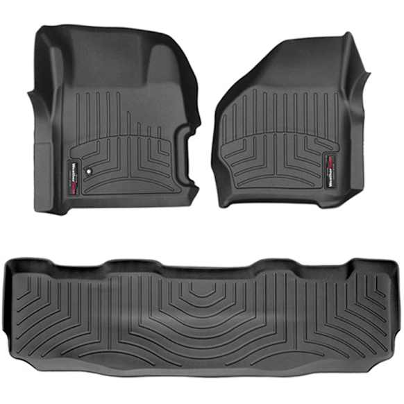 441251-440022 Front and Rear FloorLiner Series Molded Floor Liner, Black Made of Rubberized Thermoplastic Polyolefins