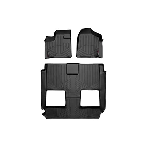 44141-1-4 Front, Second and Third Row FloorLiner Series Molded Floor Liner, Black Made of Rubberized Thermoplastic Elastomer