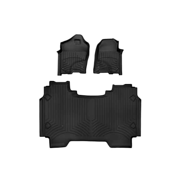 441428-1-2IM Front and Second Row FloorLiner Series Molded Floor Liner, Black Made of Rubberized Thermoplastic Elastomer
