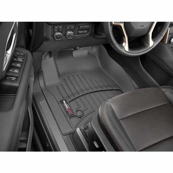 2021 GMC Yukon - FloorLiner Series, Black, Front Row, Molded Floor Liner, Sport Utility, Bucket Seating, with Bench Seating, High-Density Tri-Extruded (HDTE)
