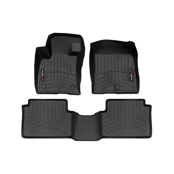 441642-1-2 Front and Rear FloorLiner Series Molded Floor Liner, Black Made of Rubberized Thermoplastic Polyolefins