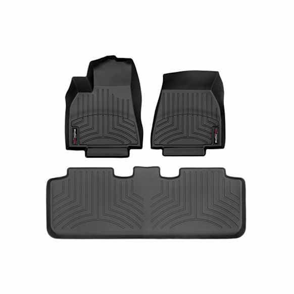 2020 Tesla Model Y - FloorLiner Series, Black, Front and Rear, Molded Floor Liner, Sport Utility, Made of Rubberized Thermoplastic Elastomer