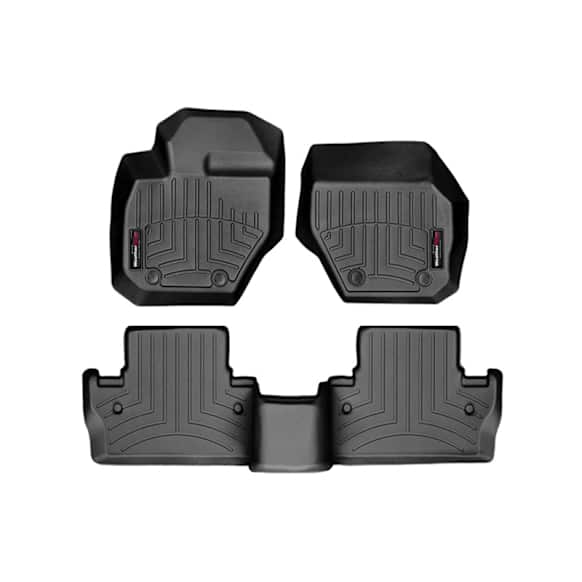 44234-1-3 Front and Rear FloorLiner Series Molded Floor Liner, Black Made of Rubberized Thermoplastic Elastomer