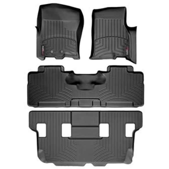 443531-44107-2-4 Front, Second and Third Row FloorLiner Series Molded Floor Liner, Black Made of Rubberized Thermoplastic Polyolefins