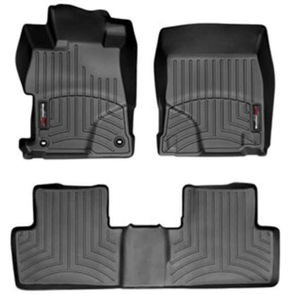 44373-1-2 Front and Rear FloorLiner Series Molded Floor Liner, Black Made of Rubberized Thermoplastic Polyolefins