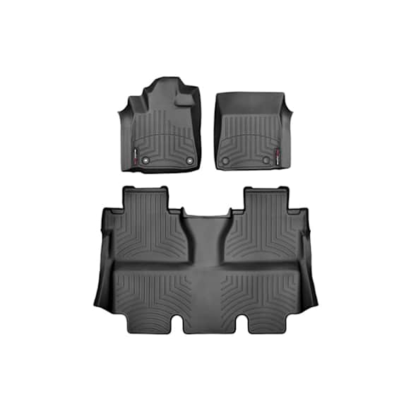 444081-440938 Front and Second Row FloorLiner Series Molded Floor Liner, Black Made of Rubberized Thermoplastic Elastomer