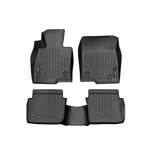 2018 Mazda 3 - FloorLiner Series, Black, Front and Rear, Molded Floor Liner, Sedan, Made of Rubberized Thermoplastic Elastomer
