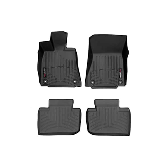 446241-445752 Front and Rear FloorLiner Series Molded Floor Liner, Black Made of Rubberized Thermoplastic Elastomer