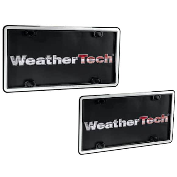 63021 License Plate Frame - White with Black Trim, Eastman Durastar Polymer, Universal, Sold Individually