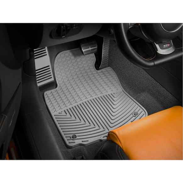 2012 Ford F-150 - All-weather Series, Black, Front and Second Row, Molded Floor Liner, With 2 Posts, Made of Rubberized Thermoplastic Elastomer