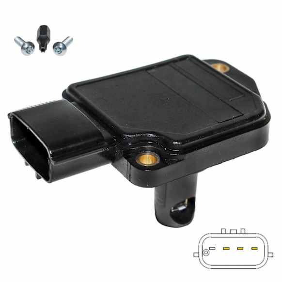 245-2156 Mass Air Flow Sensor, 6 Cyl., VG33E Engine, VIN A, Naturally Aspirated