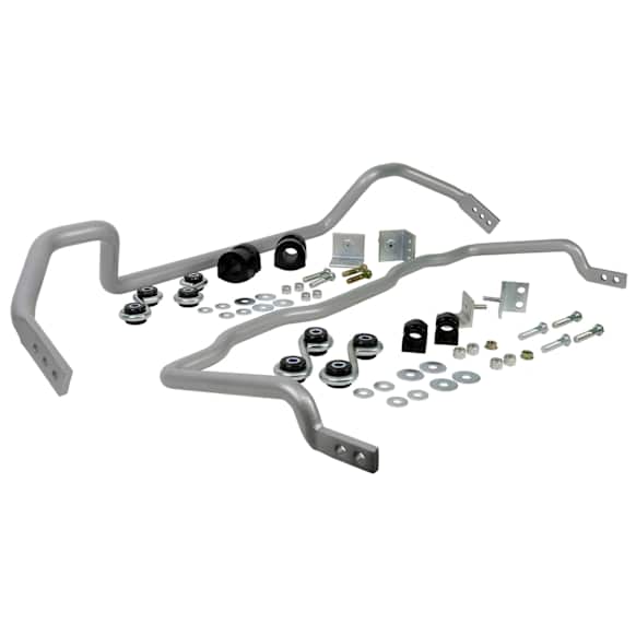 BBK001 Front and Rear Sway Bar Kit, 27 mm Front; 22 mm Rear, Powdercoated Silver