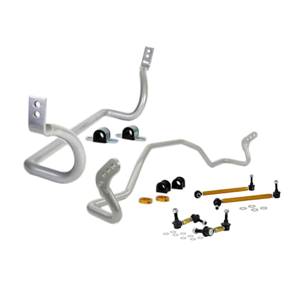 BMK008 Front and Rear Sway Bar Kit, Steel, 26 mm Front; 24 mm Rear, Adjustable, Powdercoated Silver