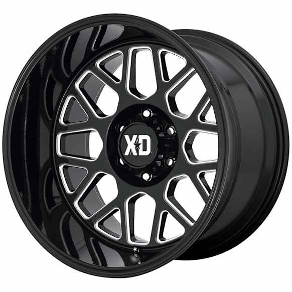 XD84929080318 Aluminum Gloss Black Wheel, 20 in. X 9 in., 8 x 6.5 in. Bolt Pattern