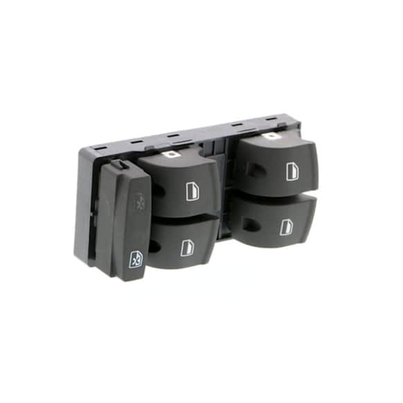 2006 Audi A3 - Front, Driver Side Window Switch, Drivers Door; Switch Panel Assembly, Black, 5 Buttons, OE Replacement Series