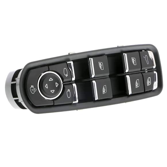 2013 Porsche Cayenne - Front, Driver Side Window Switch, Except Lane Departure Warning; Switch Panel Assembly, Black