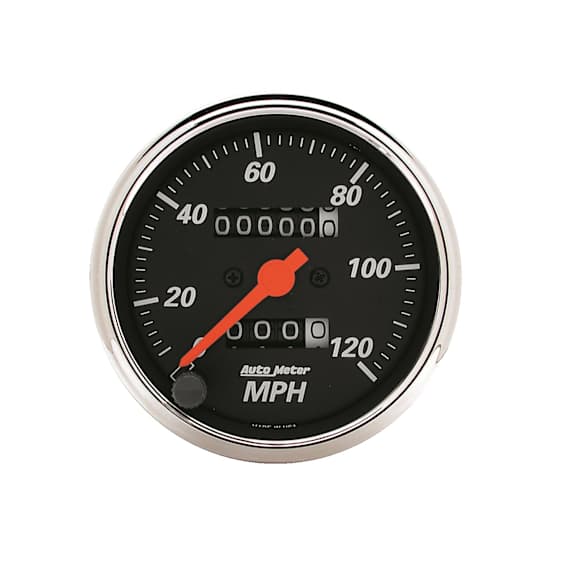 1476 Designer Black Series Gauge, Speedometer, 3 1/8in. 120Mph, Mechanical.