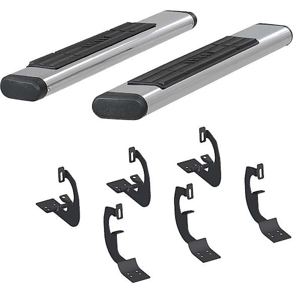 4444024 6in Side Bars Series Nerf Bars Polished, Covers Cab Length - Set of 2