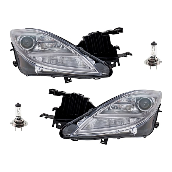 4-Piece Kit Halogen Headlights, With bulb(s), Includes (2) Headlight and (2) Headlight Bulb, CAPA Certified