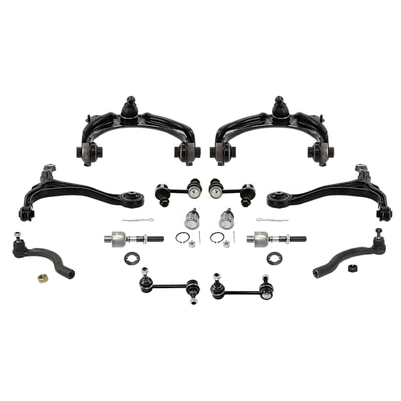 14-Piece Kit Front, Driver and Passenger Side, Upper and Lower Control Arms, Includes (2) Ball Joint, (4) Control Arm, (4) Sway Bar Link, and (4) Tie Rod End