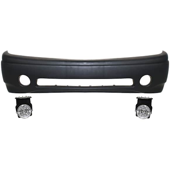 3-Piece Kit Front Primed Bumper Cover, Includes (1) Bumper Cover and (2) Fog Light