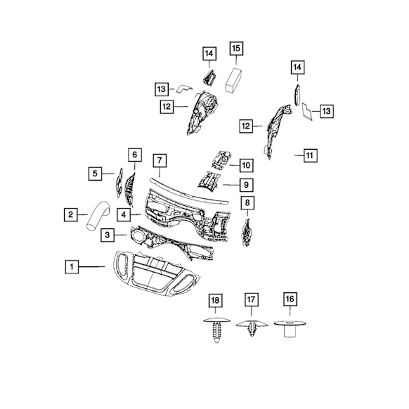 55197421AB Direct Fit Quarter Panel Insulator, Sold Individually