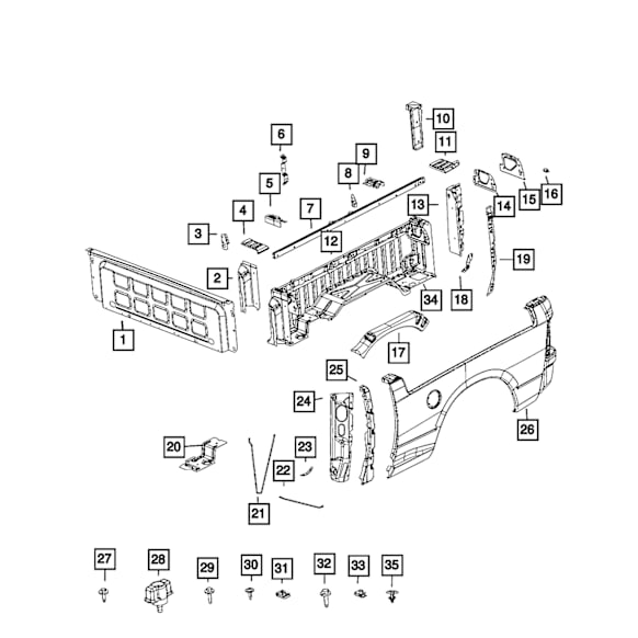 68362264AA Direct Fit Quarter Panel Reinforcement, Sold Individually